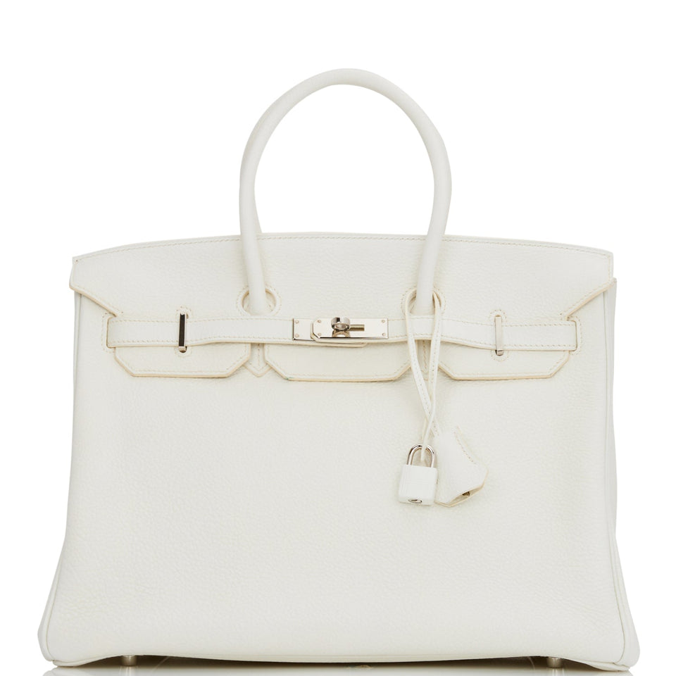 Hermes Birkin 35 White Clemence Palladium Hardware