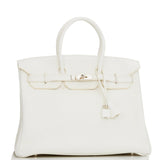 Hermes Birkin 35 White Clemence Palladium Hardware