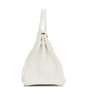 Hermes Birkin 35 White Clemence Palladium Hardware