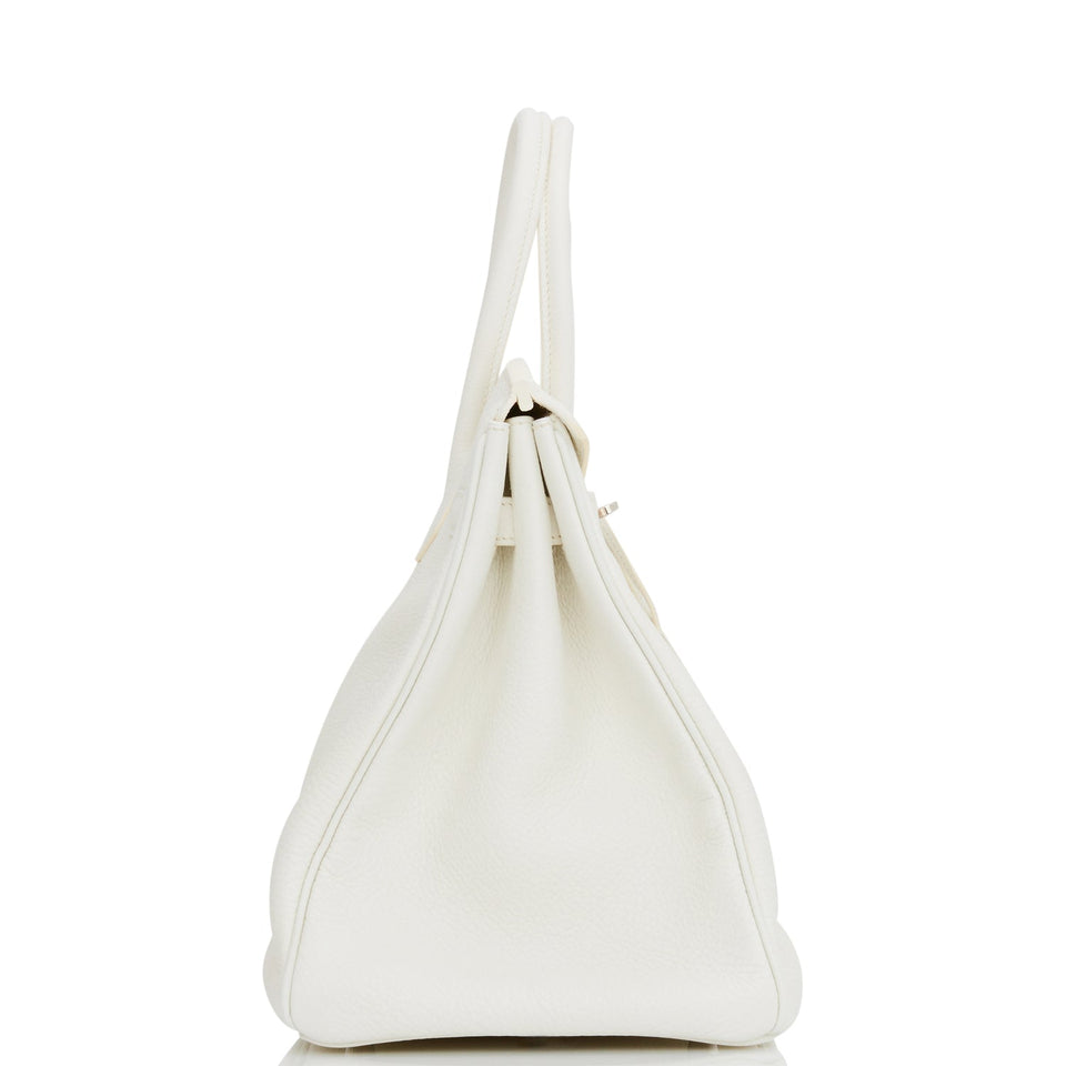 Hermes Birkin 35 White Clemence Palladium Hardware