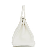 Hermes Birkin 35 White Clemence Palladium Hardware