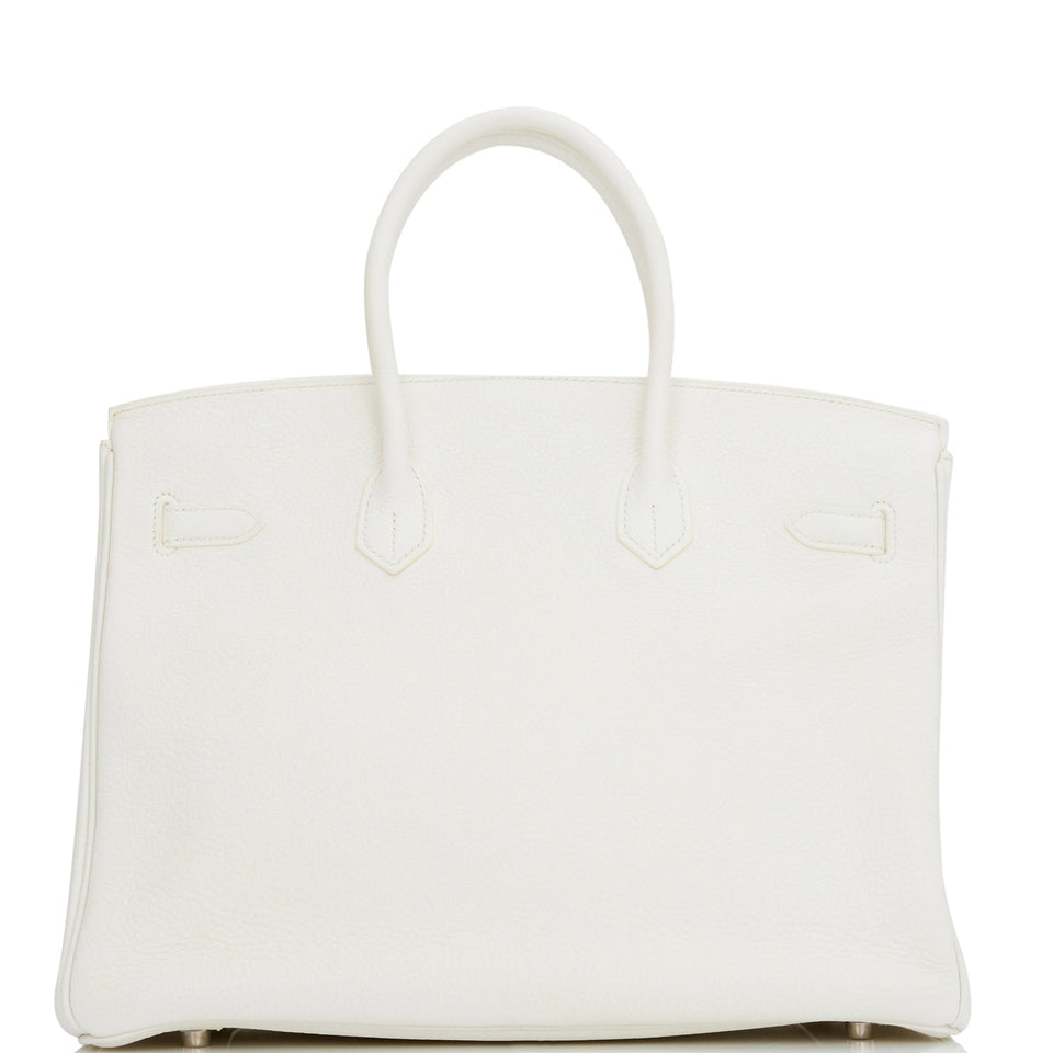 Hermes Birkin 35 White Clemence Palladium Hardware