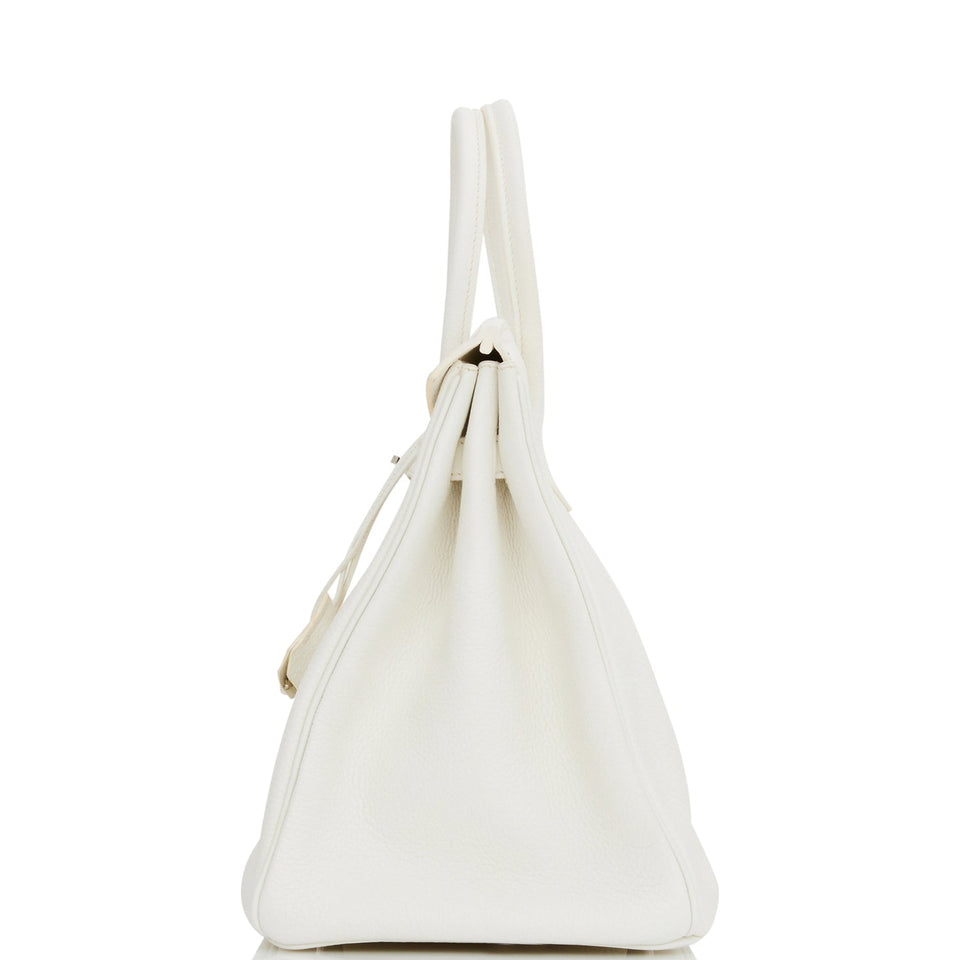 Hermes Birkin 35 White Clemence Palladium Hardware