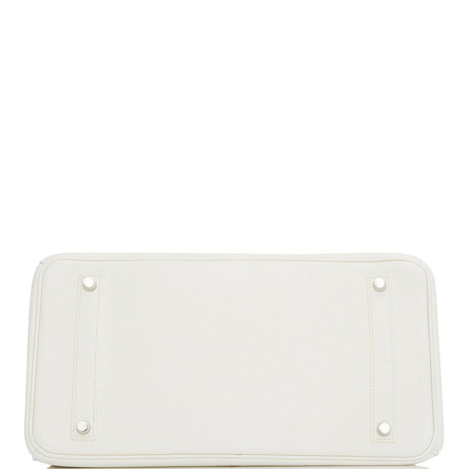 Hermes Birkin 35 White Clemence Palladium Hardware