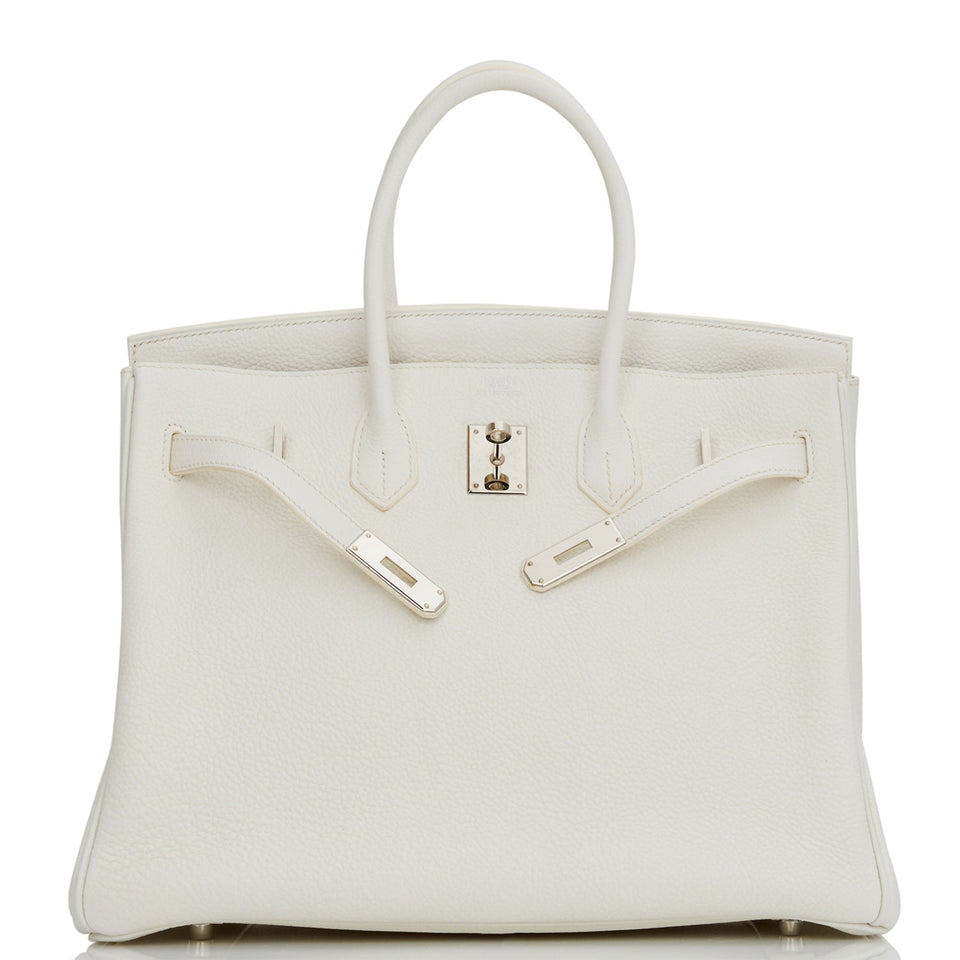 Hermes Birkin 35 White Clemence Palladium Hardware