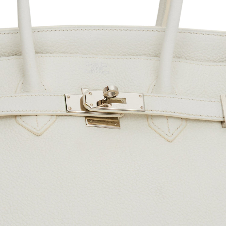 Hermes Birkin 35 White Clemence Palladium Hardware