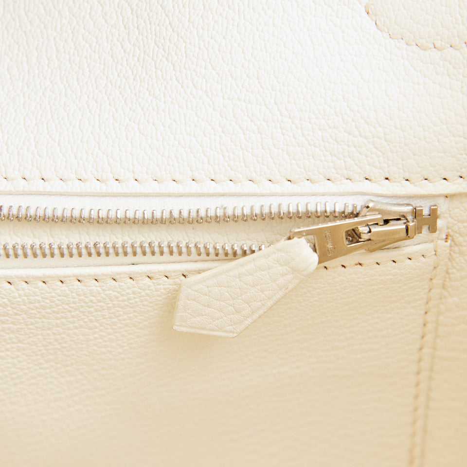 Hermes Birkin 35 White Clemence Palladium Hardware