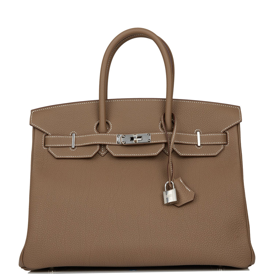 Hermes Birkin 35 Etoupe Togo Palladium Hardware