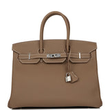 Hermes Birkin 35 Etoupe Togo Palladium Hardware