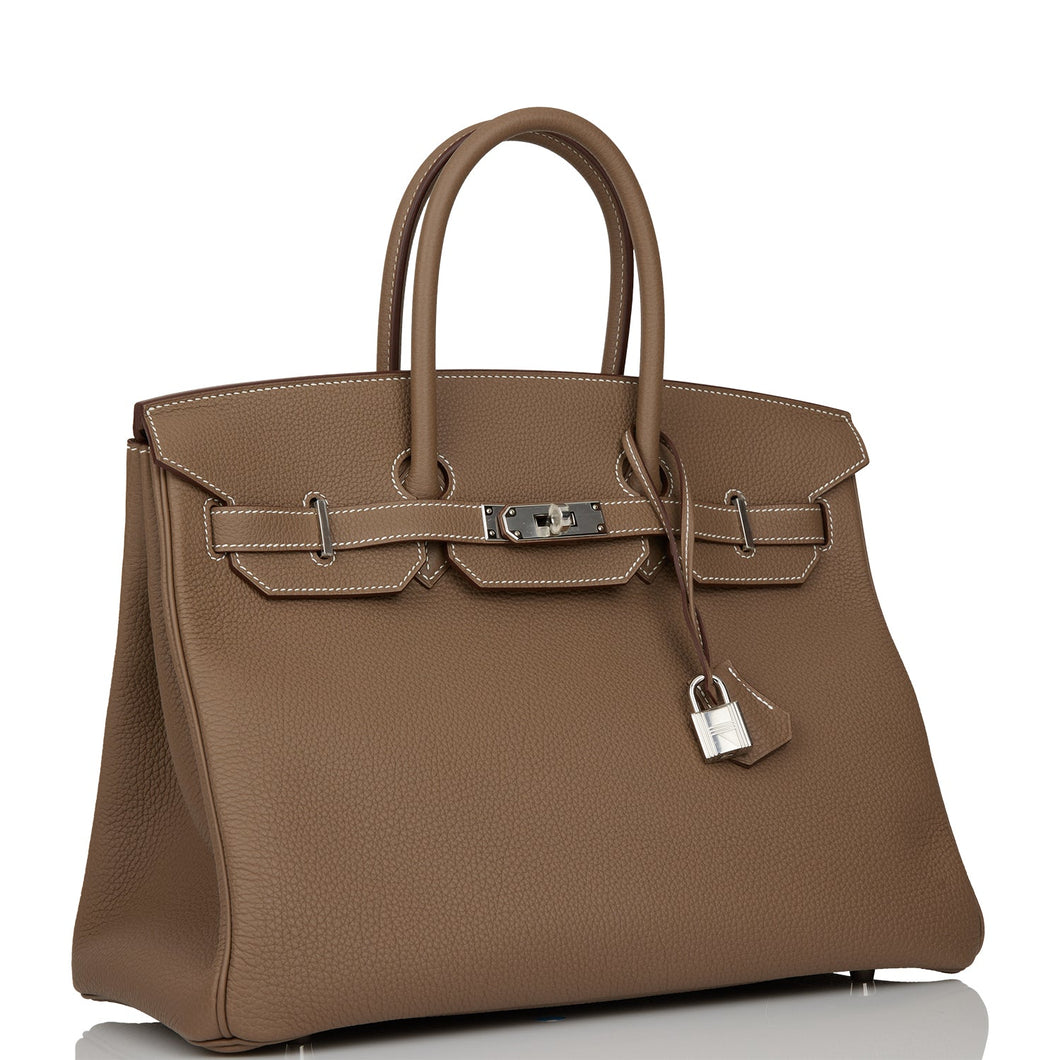 Hermes Birkin 35 Etoupe Togo Palladium Hardware