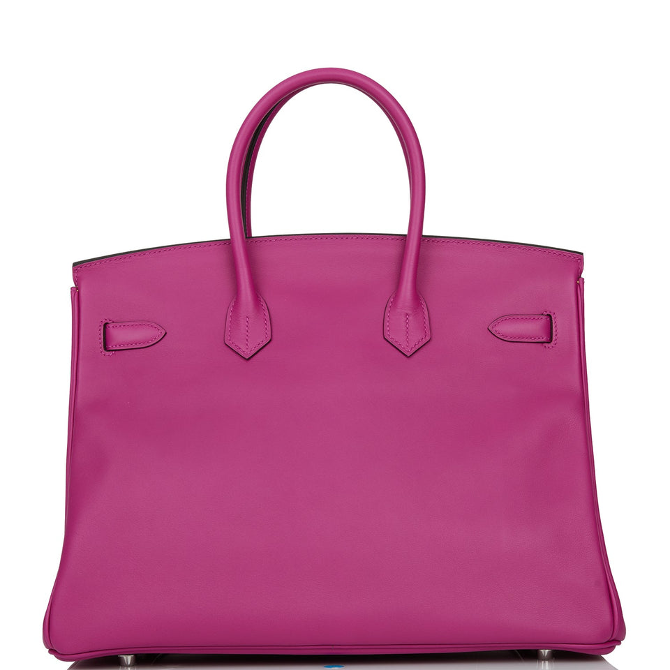 Hermes Special Order (HSS) Birkin 35 Rose Pourpre Verso Swift Brushed Palladium Hardware