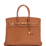 Hermes Birkin 35 Gold Togo Gold Hardware