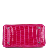 Hermes Birkin 25 Rose Mexico Shiny Porosus Crocodile Palladium Hardware