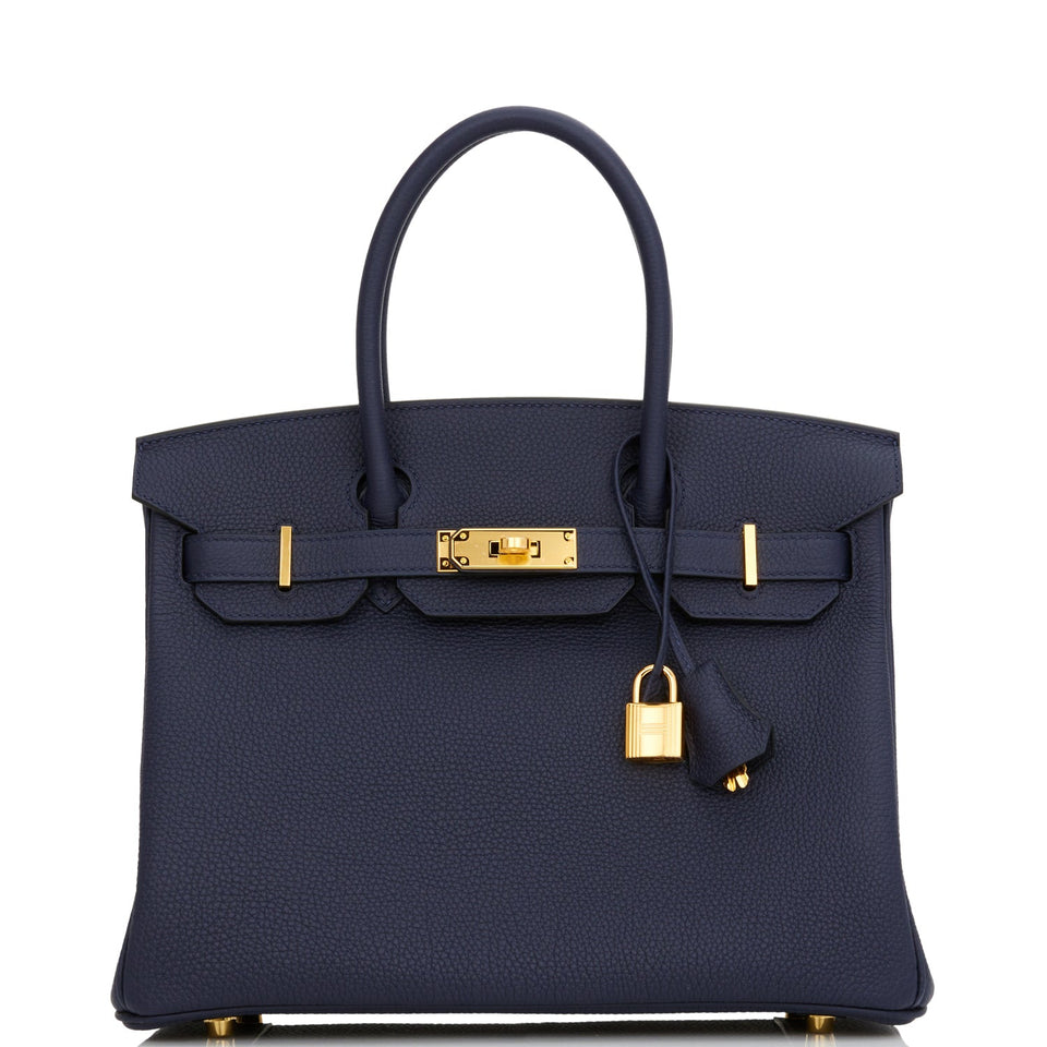 Hermes Birkin 30 Bleu Nuit Togo Gold Hardware