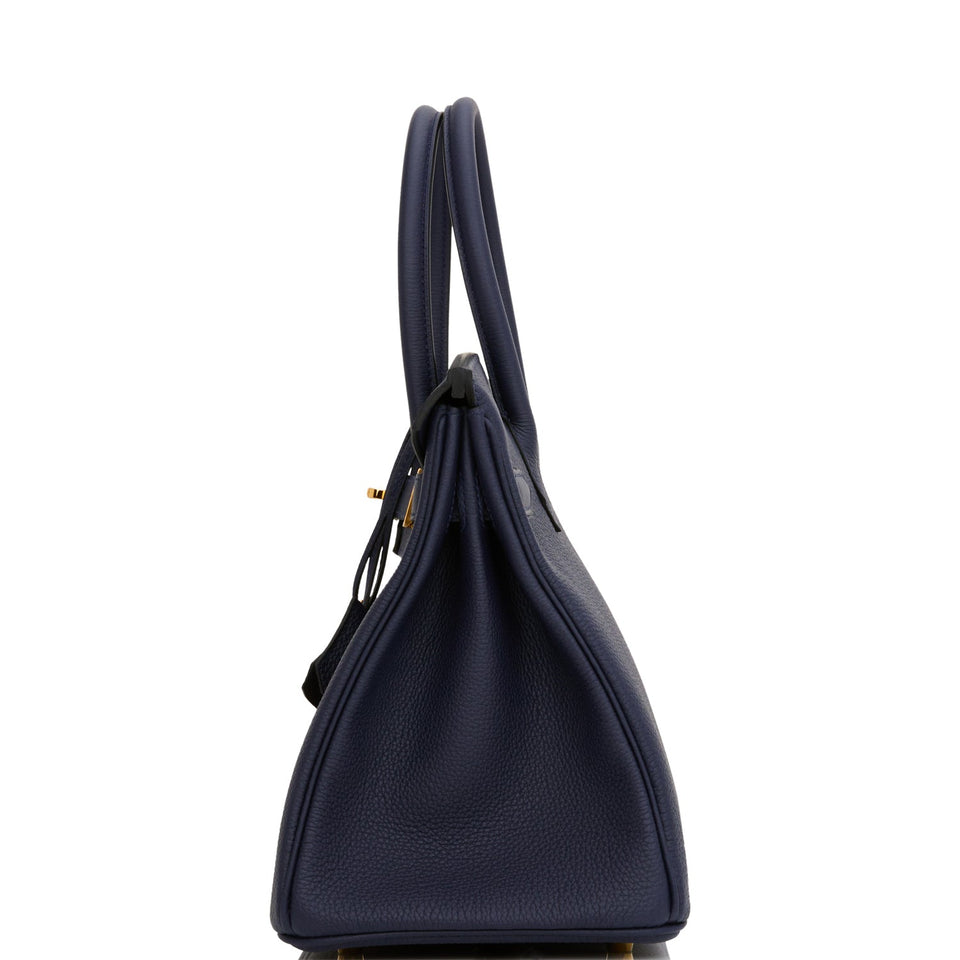 Hermes Birkin 30 Bleu Nuit Togo Gold Hardware
