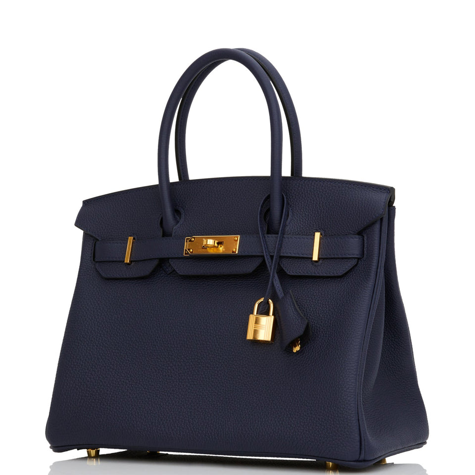 Hermes Birkin 30 Bleu Nuit Togo Gold Hardware