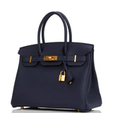 Hermes Birkin 30 Bleu Nuit Togo Gold Hardware