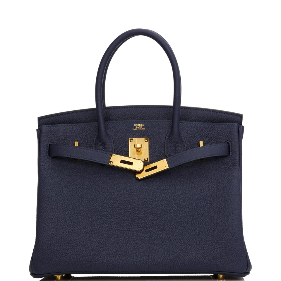 Hermes Birkin 30 Bleu Nuit Togo Gold Hardware