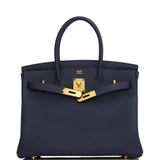 Hermes Birkin 30 Bleu Nuit Togo Gold Hardware