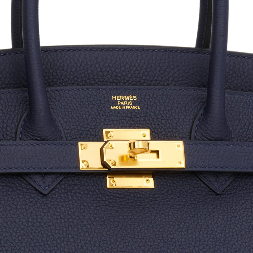 Hermes Birkin 30 Bleu Nuit Togo Gold Hardware