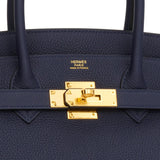 Hermes Birkin 30 Bleu Nuit Togo Gold Hardware