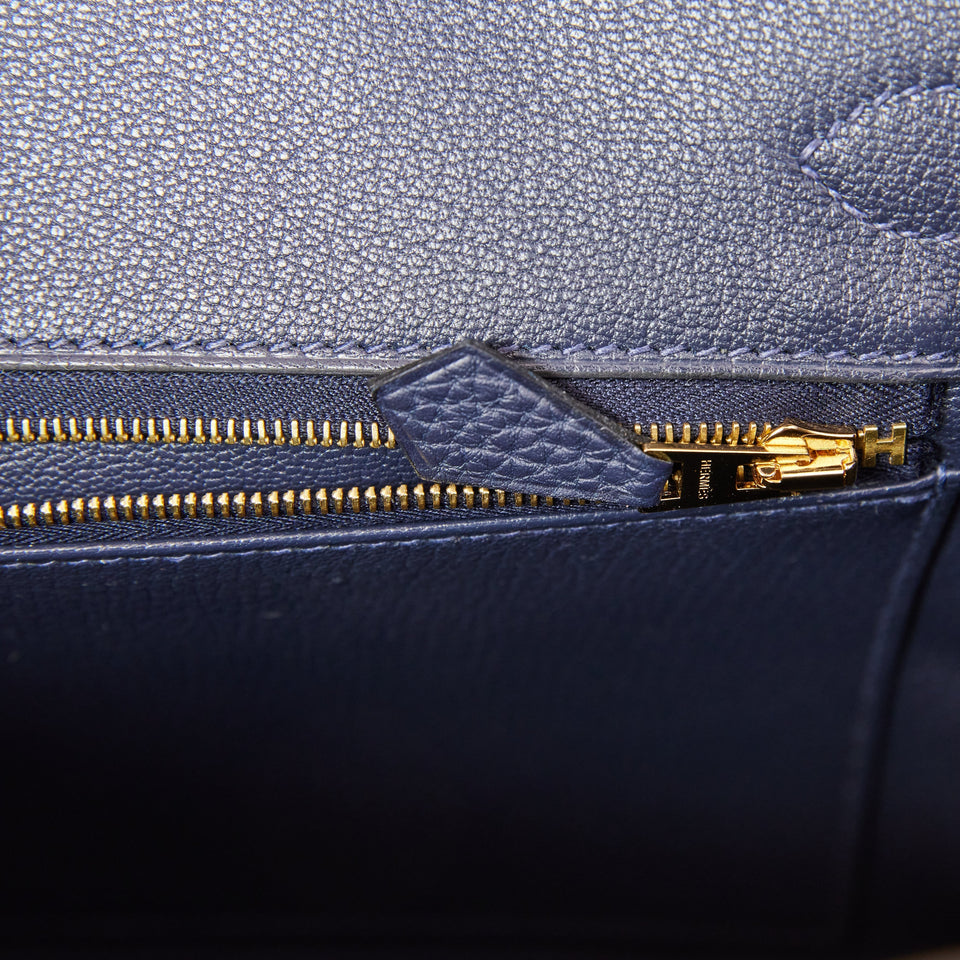 Hermes Birkin 30 Bleu Nuit Togo Gold Hardware