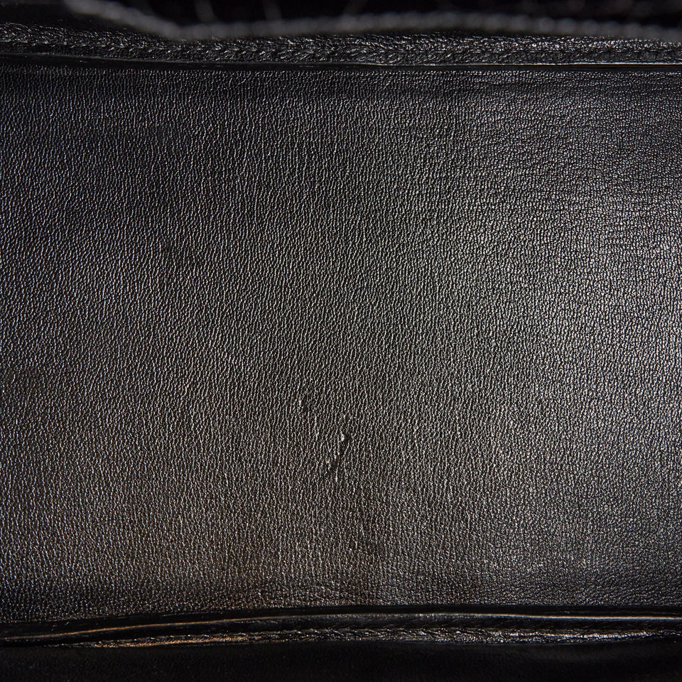 Hermes Birkin 35 Black Shiny Porosus Crocodile Palladium Hardware