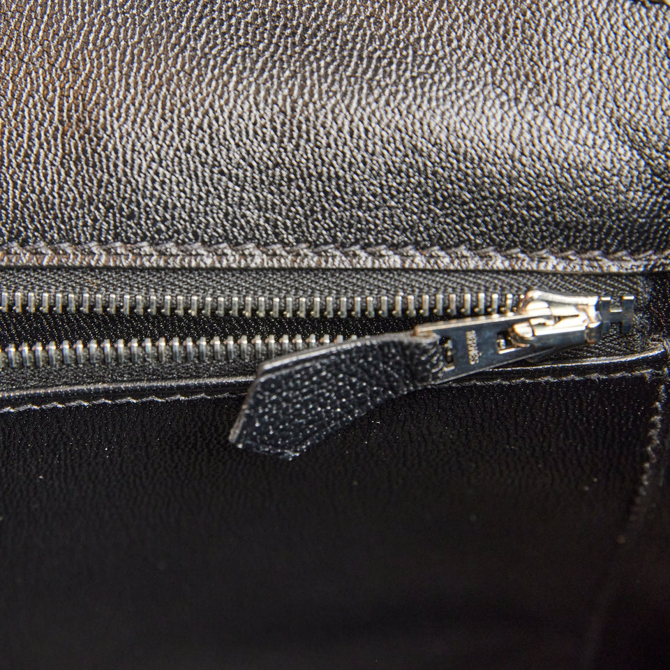 Hermes Birkin 35 Black Shiny Porosus Crocodile Palladium Hardware