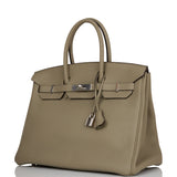 Hermes Birkin 35 Sage Clemence Palladium Hardware