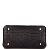 Hermes Birkin 25 Black Matte Niloticus Crocodile Gold Hardware