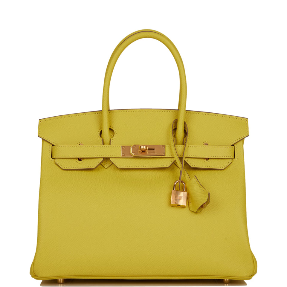 Hermes Birkin 30 Lime Epsom Gold Hardware