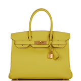 Hermes Birkin 30 Lime Epsom Gold Hardware