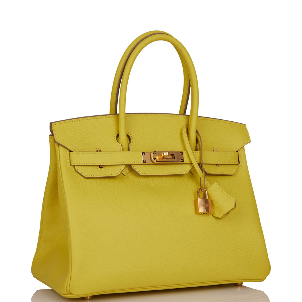 Hermes Birkin 30 Lime Epsom Gold Hardware