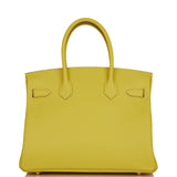 Hermes Birkin 30 Lime Epsom Gold Hardware