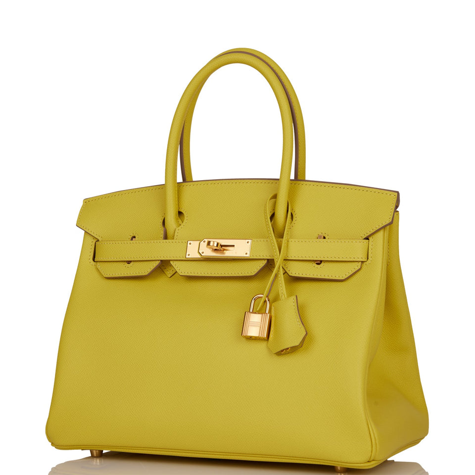 Hermes Birkin 30 Lime Epsom Gold Hardware
