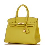 Hermes Birkin 30 Lime Epsom Gold Hardware