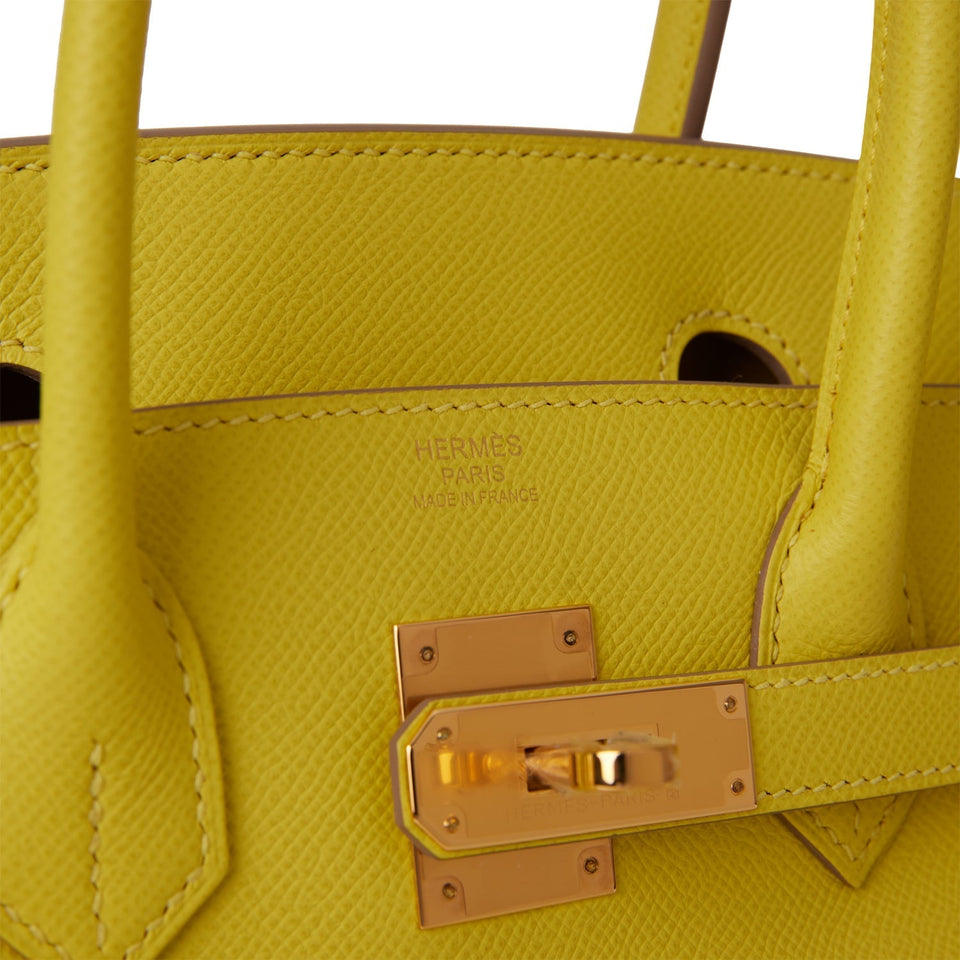 Hermes Birkin 30 Lime Epsom Gold Hardware