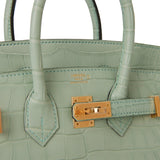 Hermes Birkin 25 Vert D'Eau Matte Alligator Gold Hardware