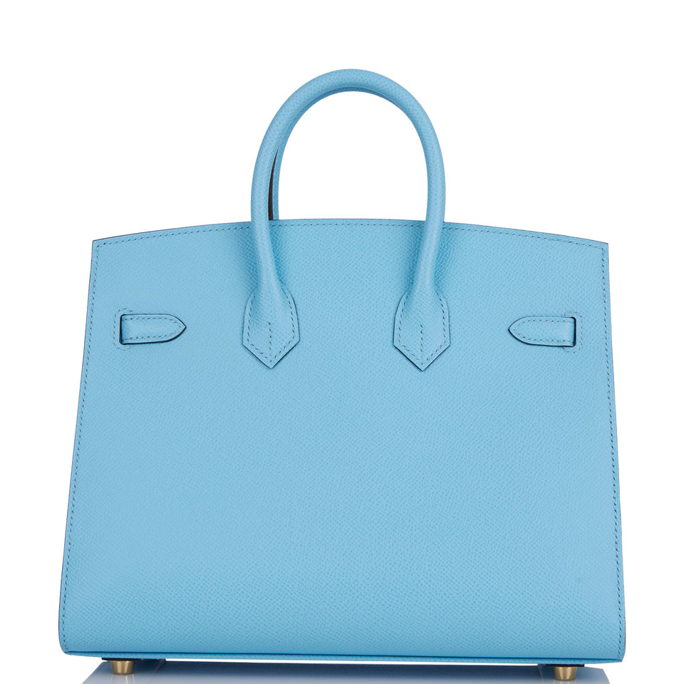 Hermes Birkin Sellier 25 Celeste Epsom Gold Hardware