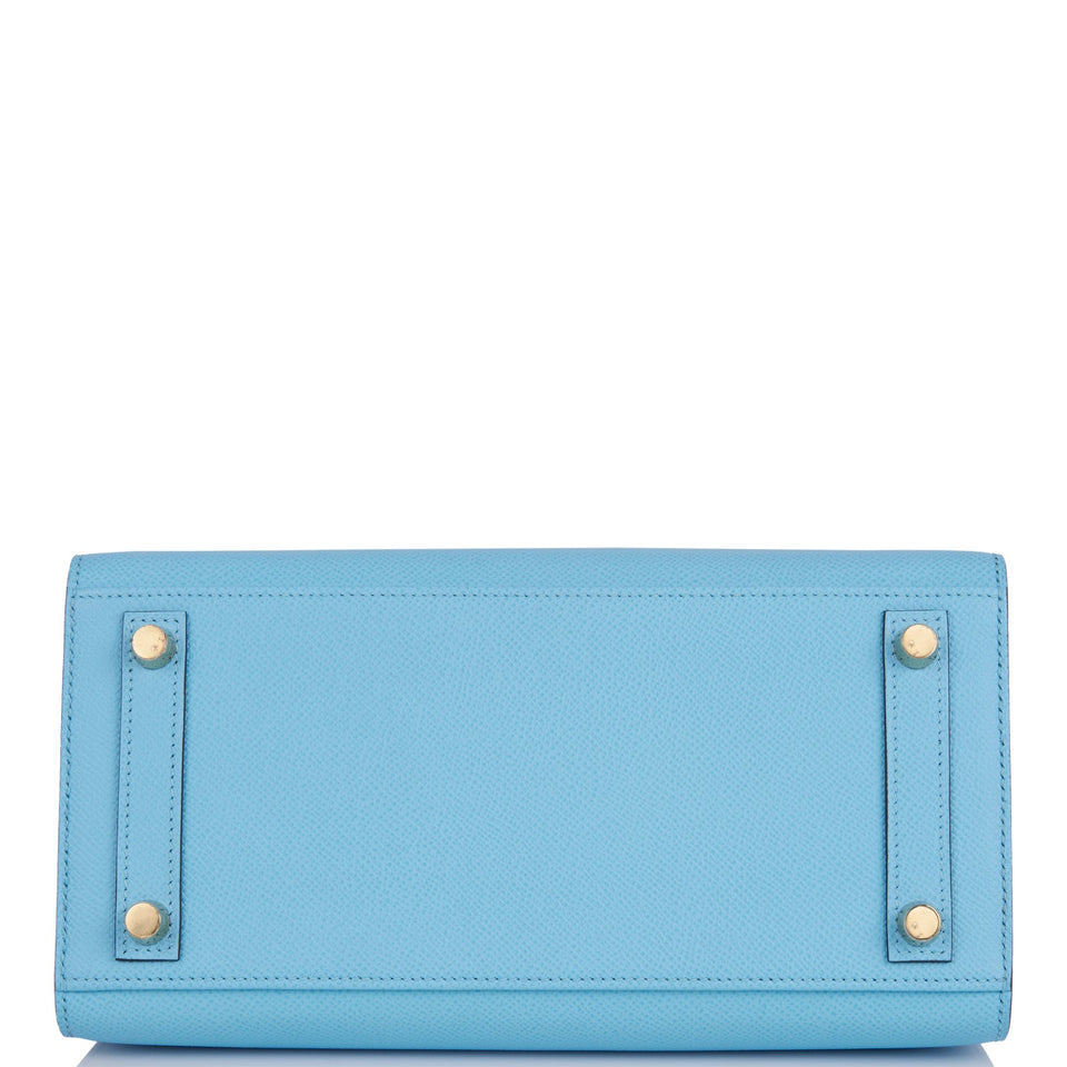 Hermes Birkin Sellier 25 Celeste Epsom Gold Hardware