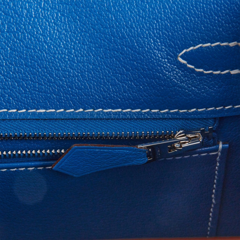 Hermes Special Order (HSS) Birkin Sellier 25 Bleu Brume and Bleu Zellige Epsom Brushed Palladium Hardware