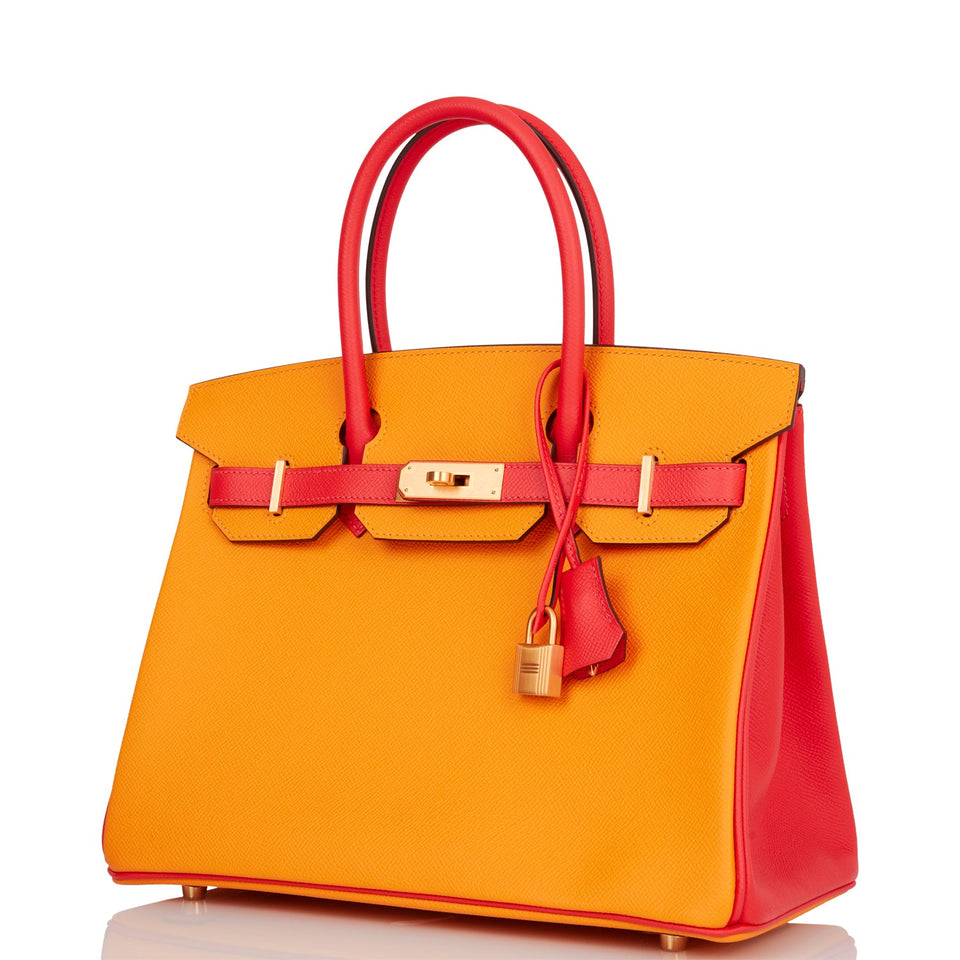 Hermes Special Order (HSS) Birkin 30 Jaune D'Or and Rose Jaipur Epsom Brushed Gold Hardware