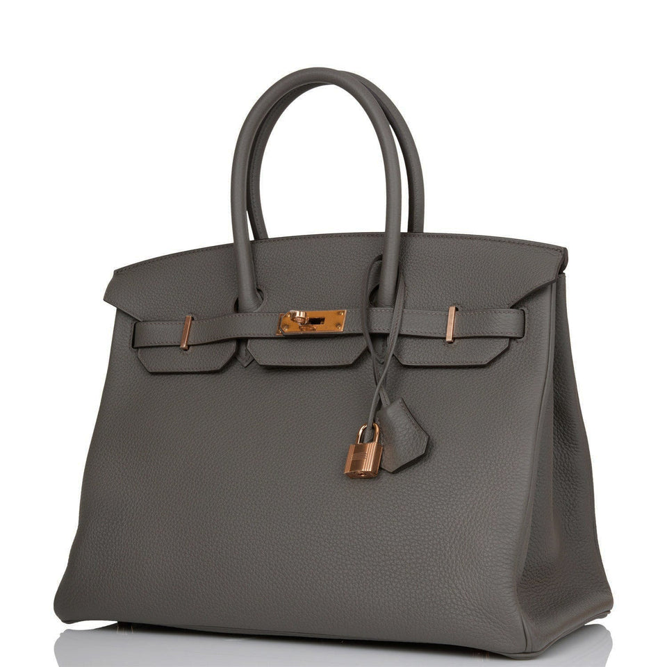 Hermes Birkin 35 Etain Togo Rose Gold Hardware