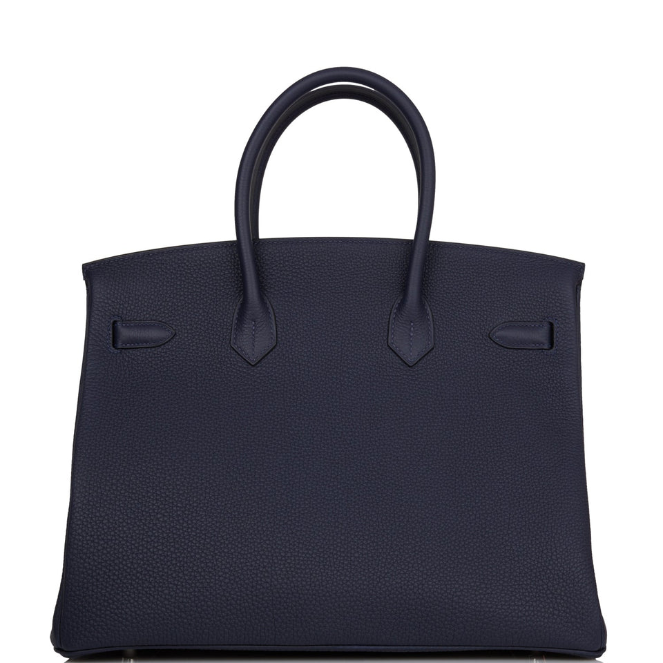 Hermes Birkin 35 Bleu Nuit Togo Palladium Hardware