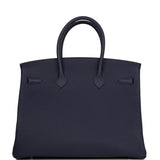 Hermes Birkin 35 Bleu Nuit Togo Palladium Hardware