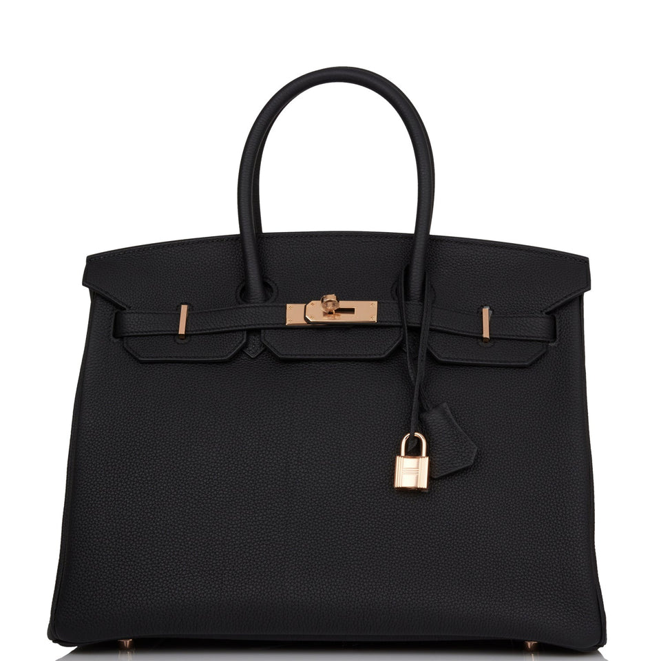 Hermes Birkin 35 Black Togo Rose Gold Hardware
