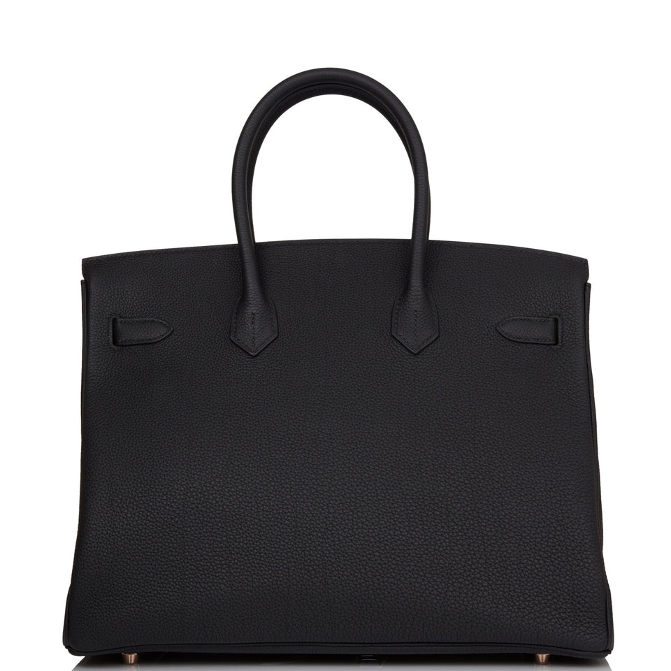Hermes Birkin 35 Black Togo Rose Gold Hardware