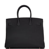 Hermes Birkin 35 Black Togo Rose Gold Hardware