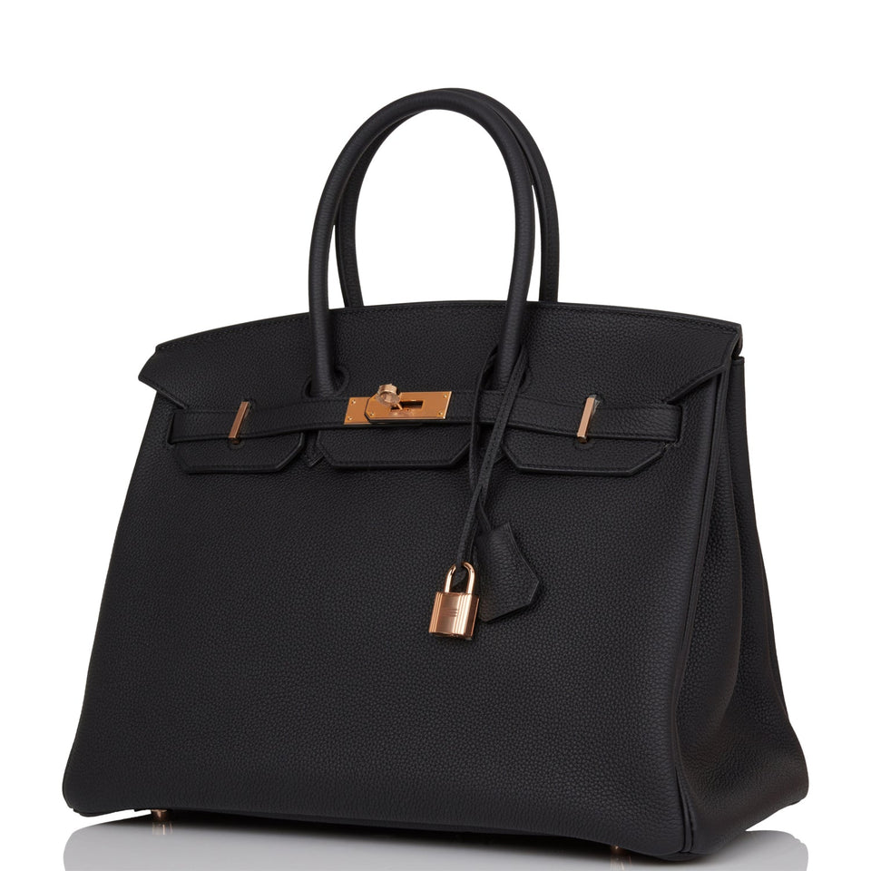 Hermes Birkin 35 Black Togo Rose Gold Hardware