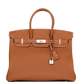 Hermes Birkin 35 Gold Togo Palladium Hardware